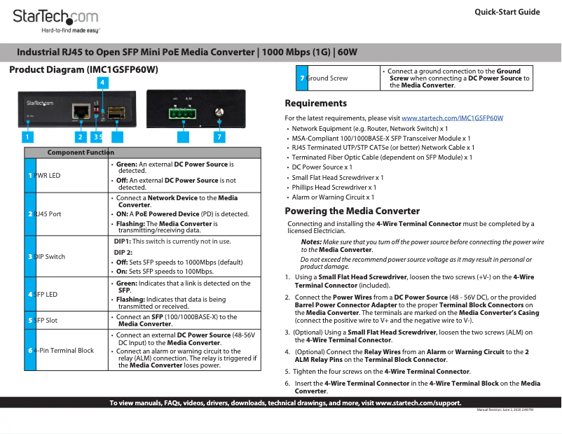 Página 1 del manual Manual de usuario StarTech.com IMC1GSFP60W