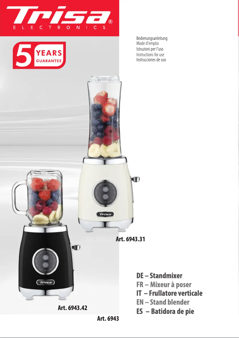 Page n°1 - Manuel utilisateur Trisa Mix 'n' Joy 6943.42