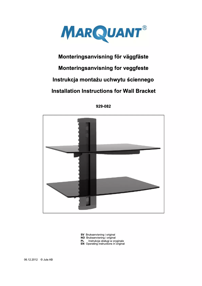 Página 1 del manual Manual de usuario Marquant 929-082