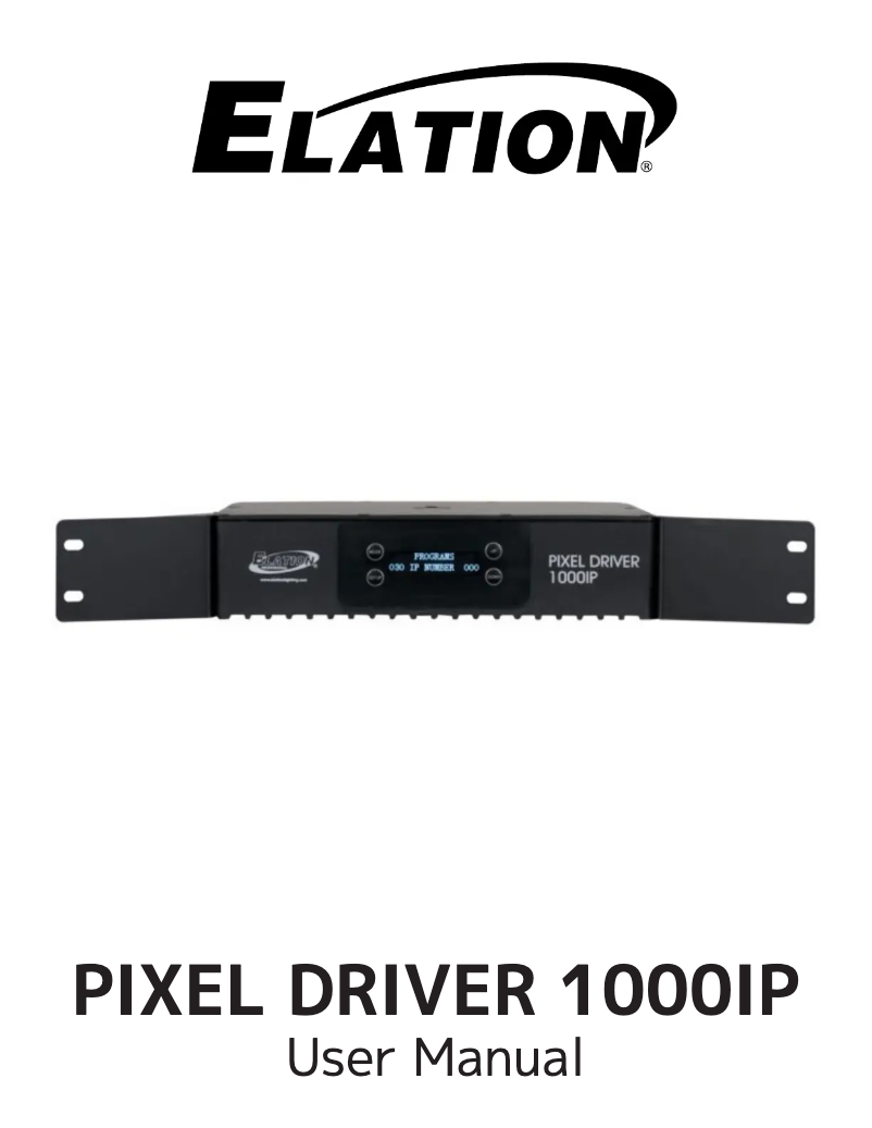Image de la première page du manuel de l'appareil PIXEL DRIVER 1000IP