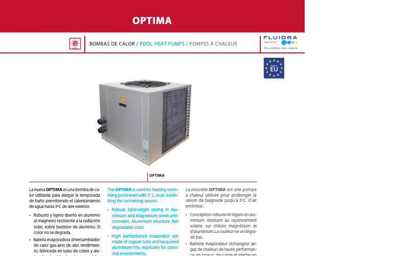 Image de la première page du manuel de l'appareil Optima