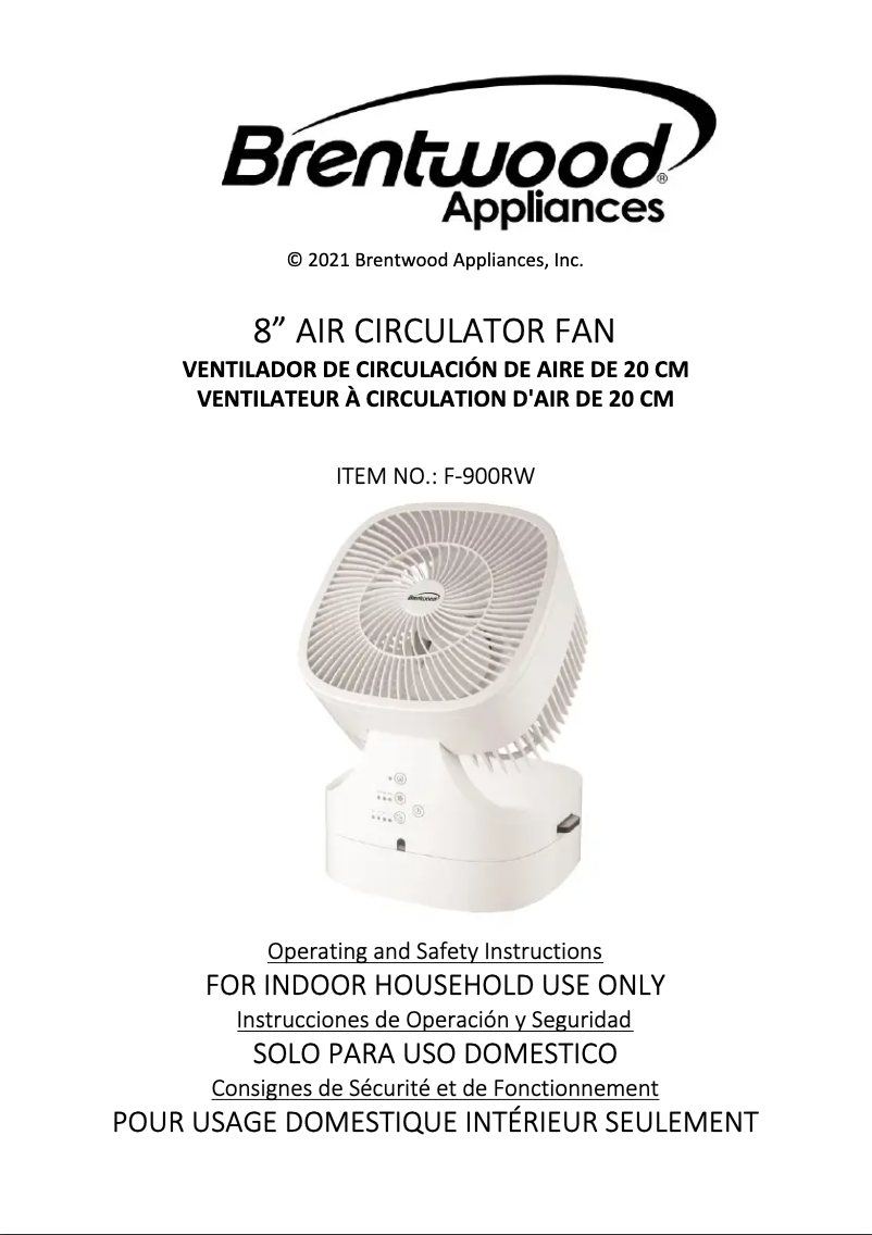 Página 1 del manual Manual de usuario Brentwood F-900RW