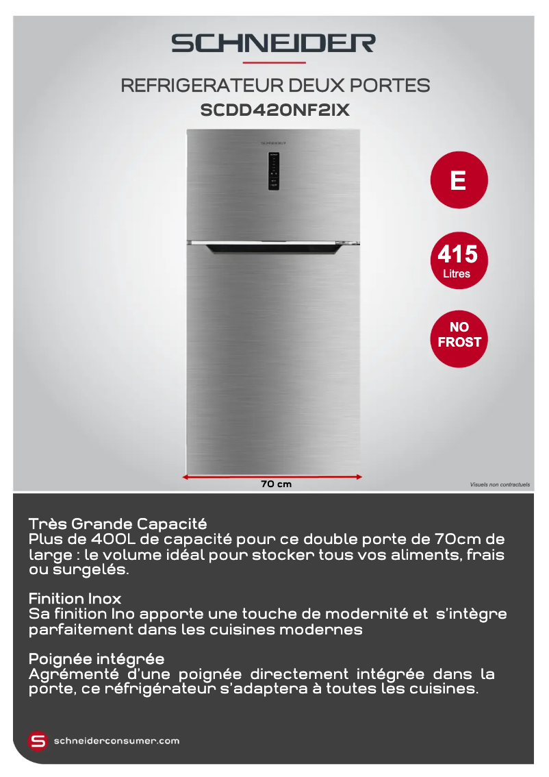 Page 1 de la notice Fiche technique Schneider SCDD420NF2IX