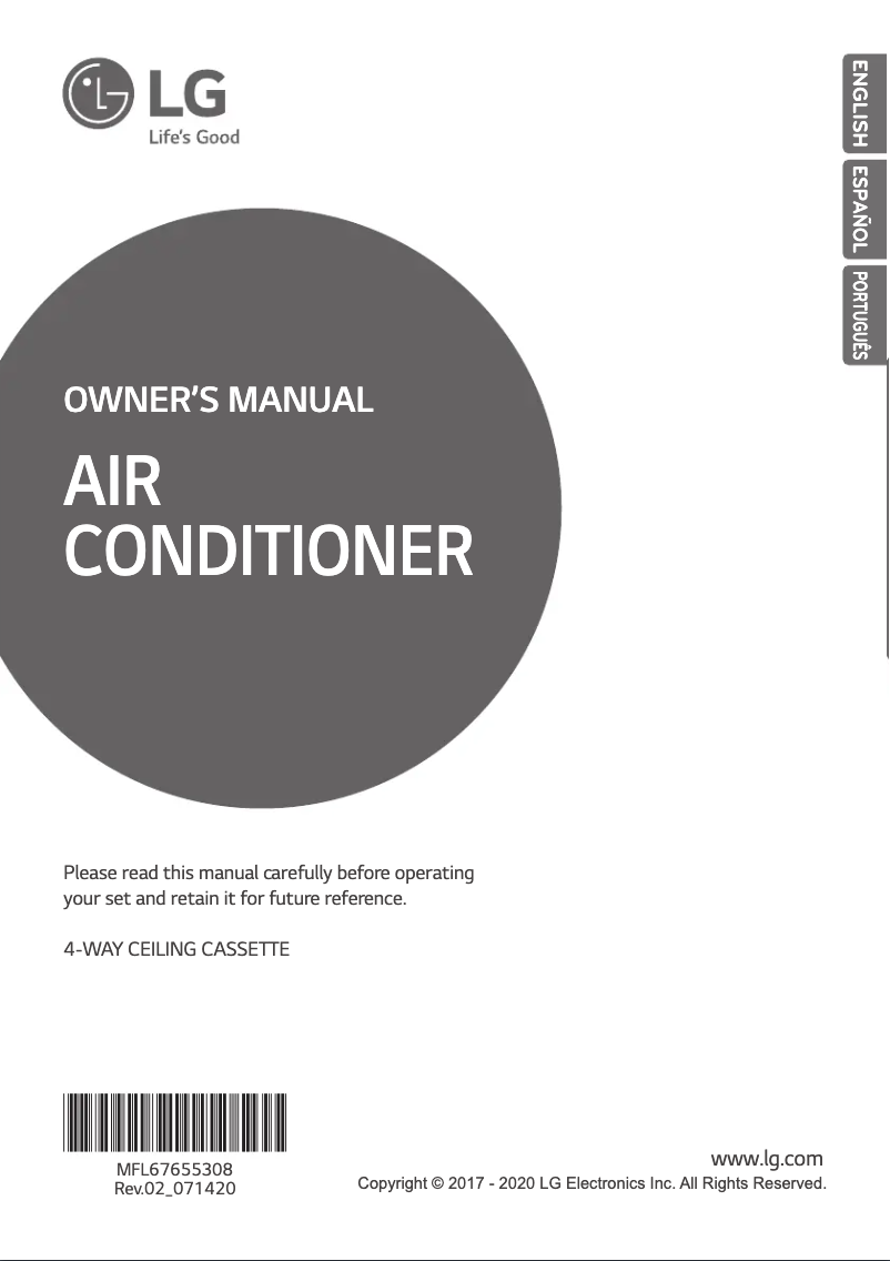 Page 1 de la notice Manuel utilisateur LG ATNH12GRLE2
