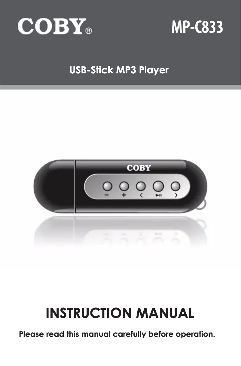 Página 1 del manual Manual de usuario Coby MP-C843