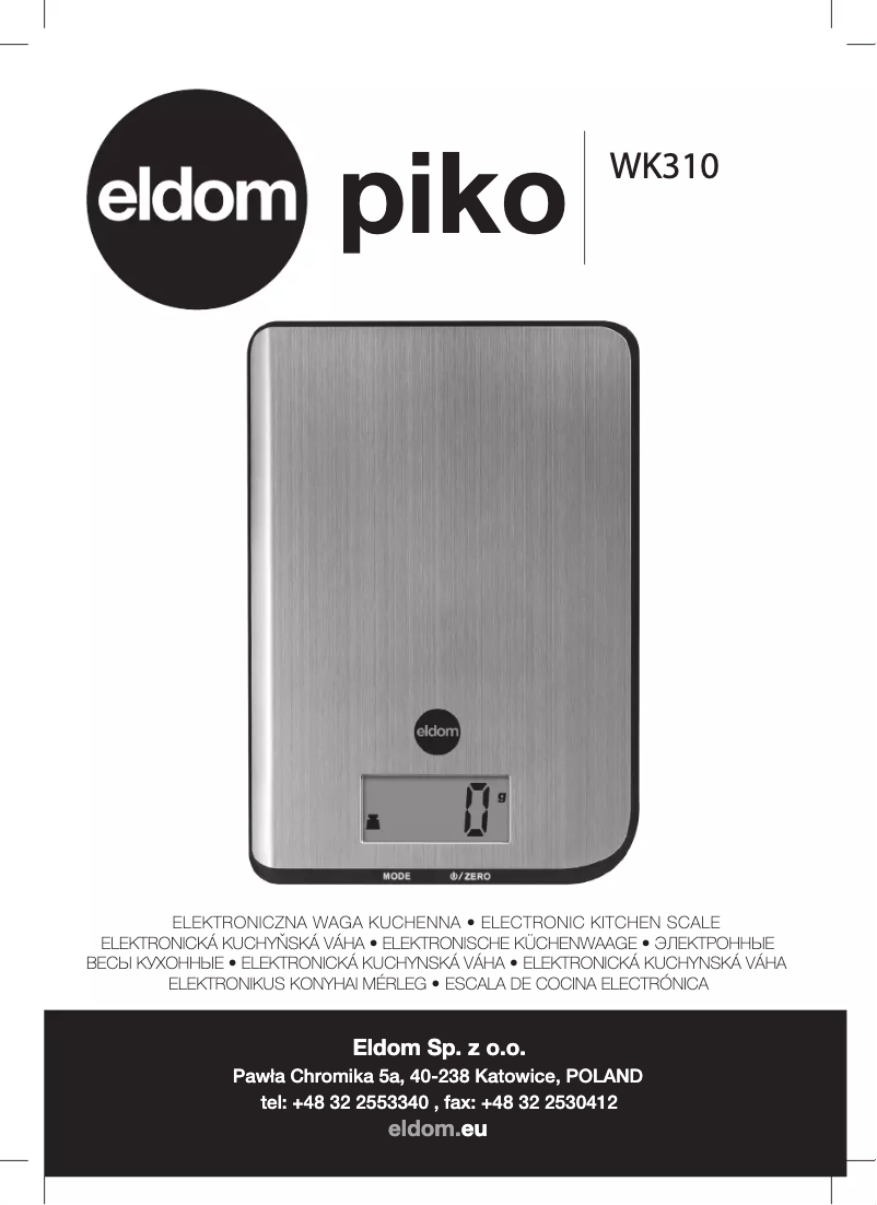 Page 1 de la notice Manuel utilisateur Eldom Piko WK310