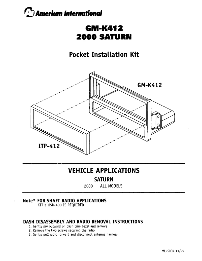 Image de la première page du manuel de l'appareil GMK412