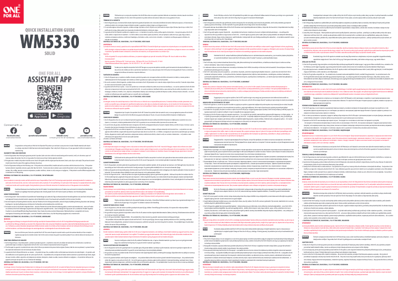 Page 1 de la notice Manuel utilisateur One for all WM 5330