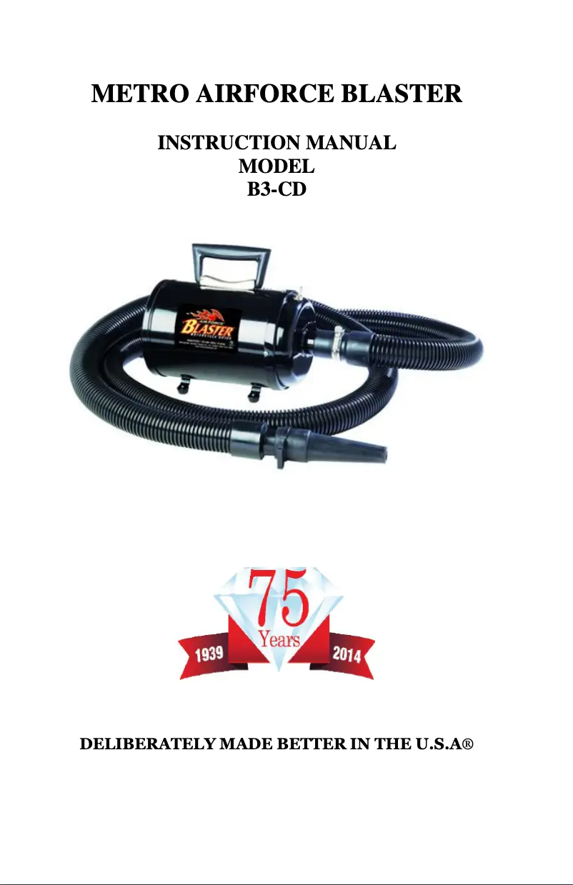 Image de la première page du manuel de l'appareil Air Force Blaster B-3CD