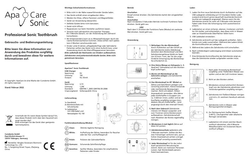 Imagen de la primera página del manual del dispositivo Sonic Professional