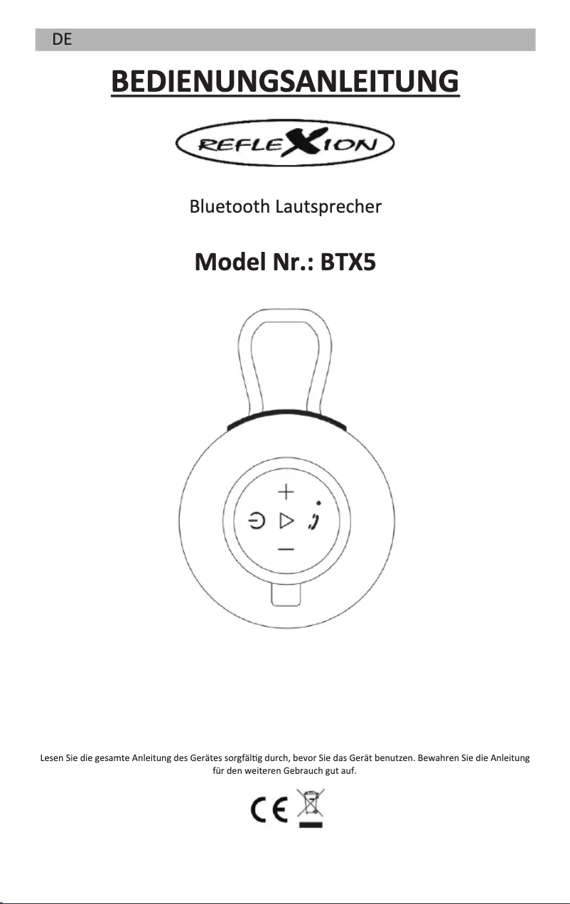 Page 1 de la notice Manuel utilisateur Reflexion BTX5