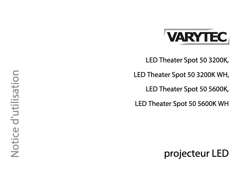 Page 1 de la notice Manuel utilisateur Varytec LED Theater Spot 50 5600K WH