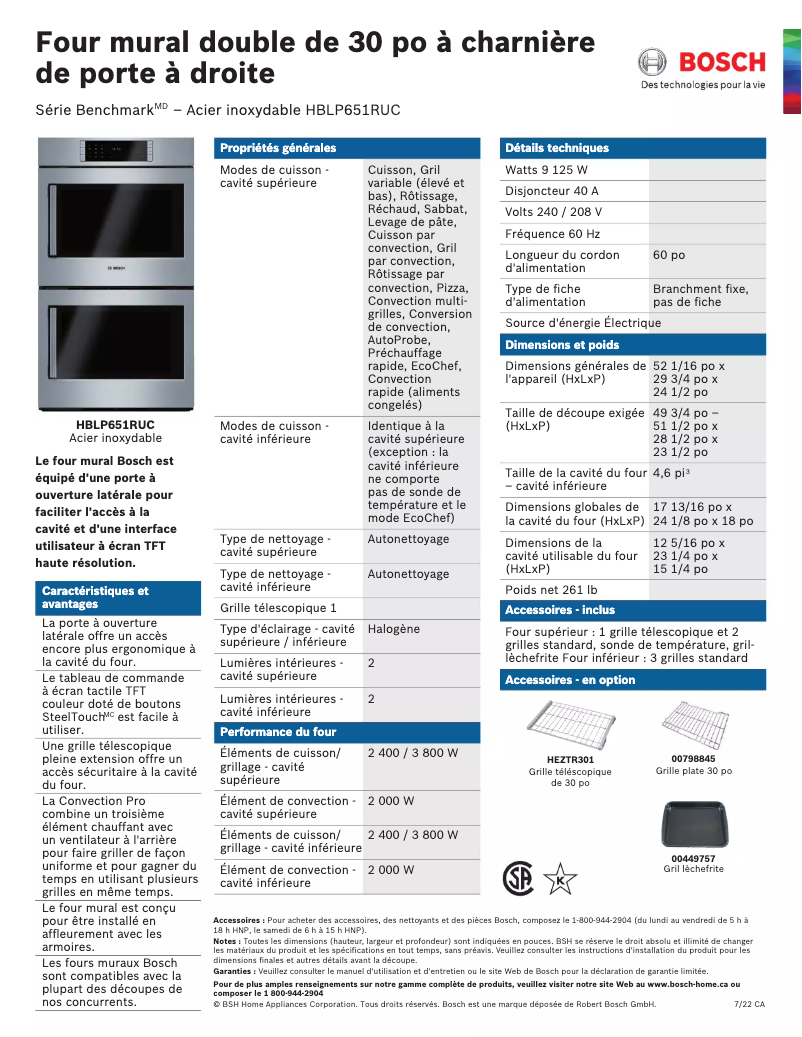 Image de la première page du manuel de l'appareil HBLP651RUC