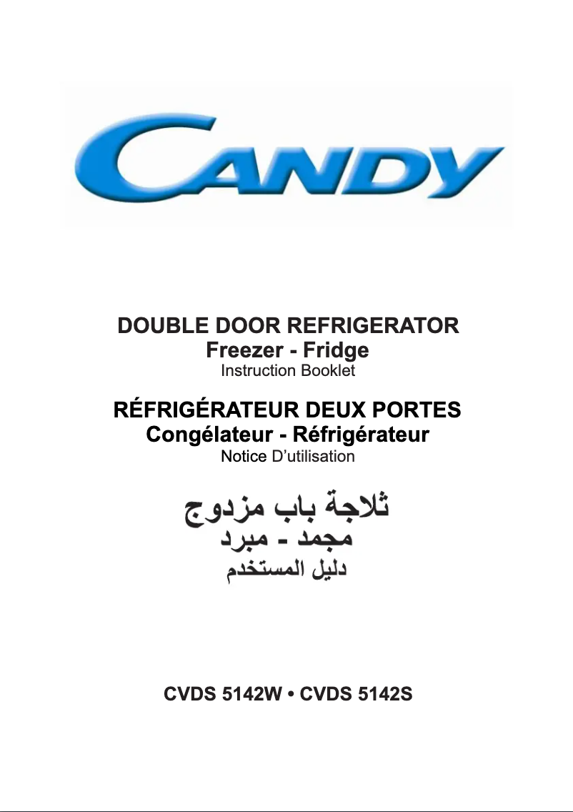 Page n°1 - Manuel utilisateur Candy CVDS 5142S