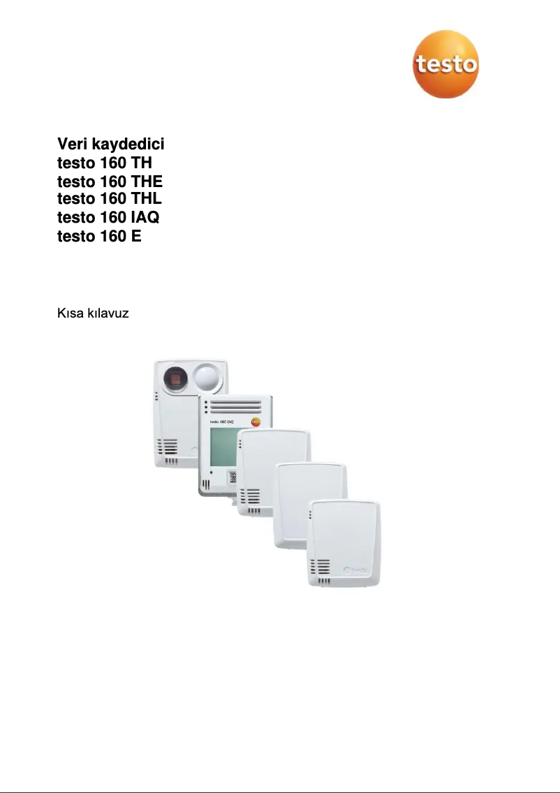 Page 1 de la notice Guide de démarrage rapide Testo 160 E