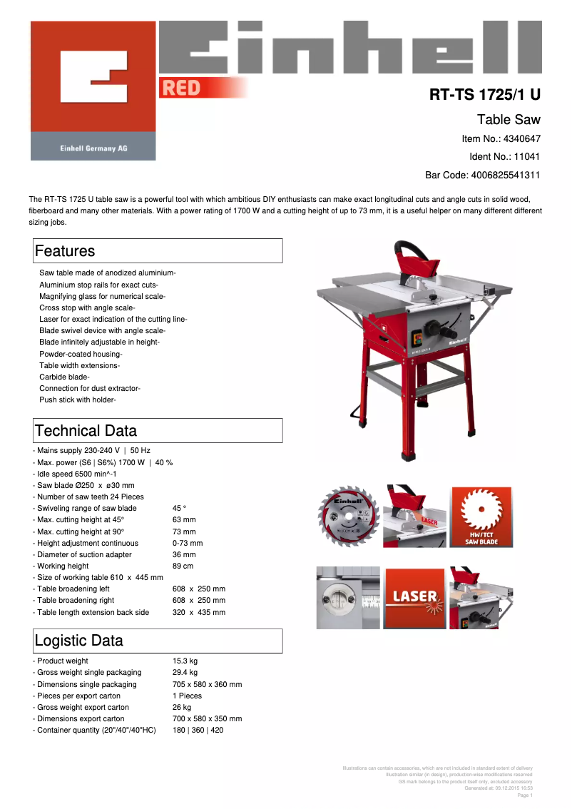 Image de la première page du manuel de l'appareil RT-TS 1725/1 U