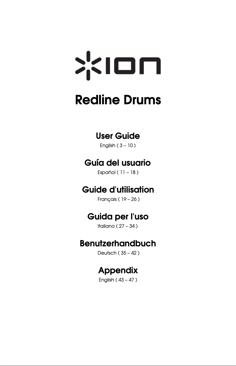 Page n°1 - Manuel utilisateur ION Redline Drums