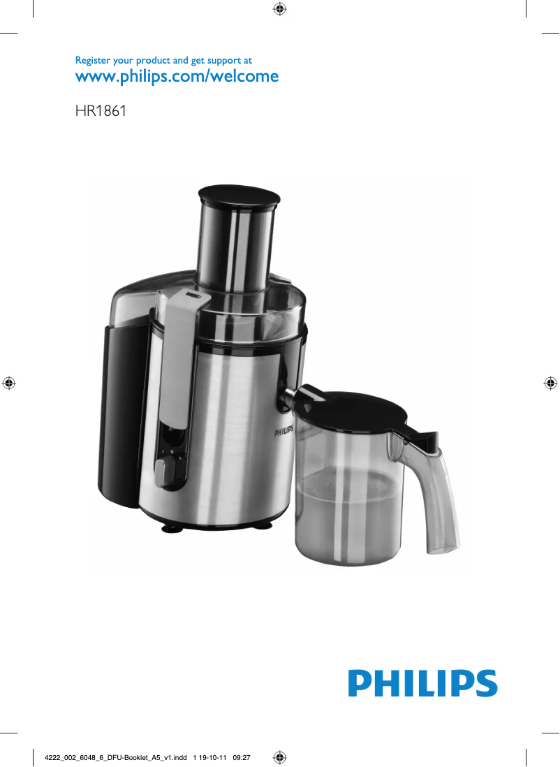 Page n°1 - Manuel utilisateur Philips Aluminium Collection HR1861