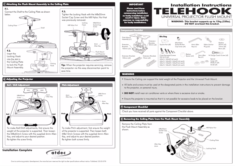 Página 1 del manual Manual de usuario Atdec TH-WH-PJ-FM