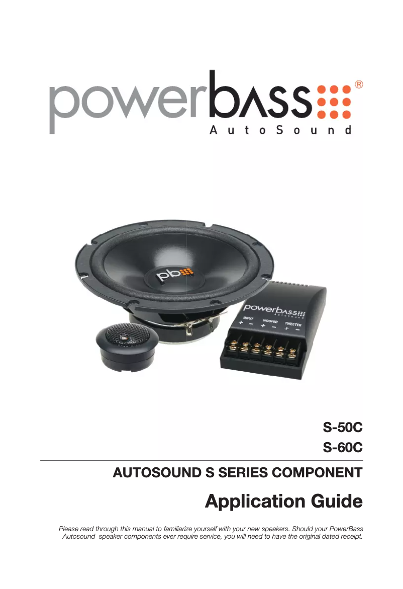 Page n°1 - Manuel utilisateur PowerBass S-60C