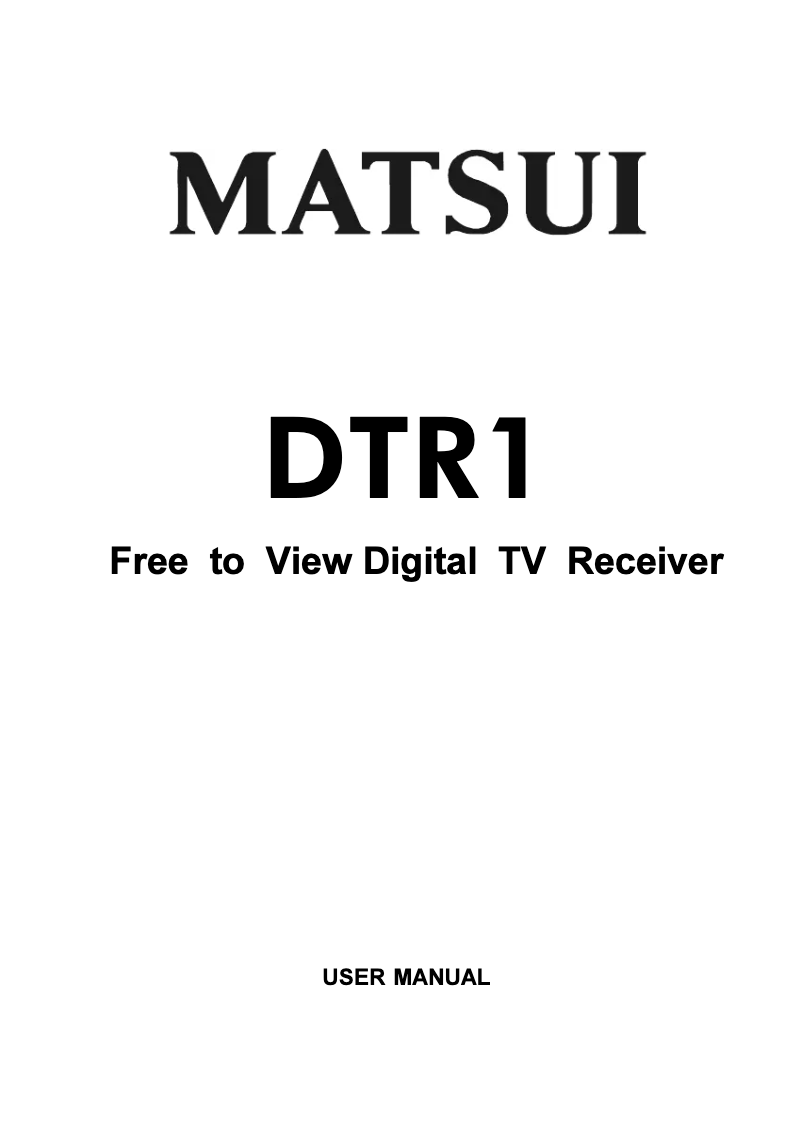 Página 1 del manual Manual de usuario Matsui DTR1