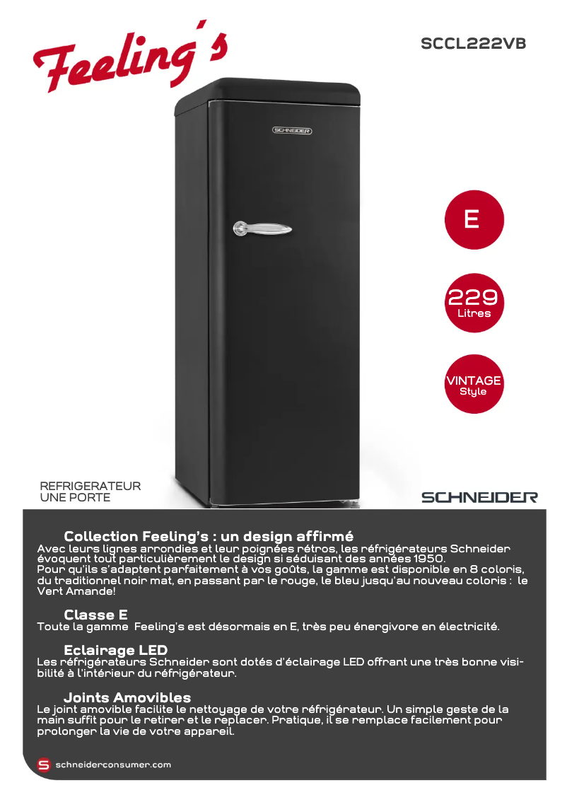 Page 1 de la notice Fiche technique Schneider SCCL222VB