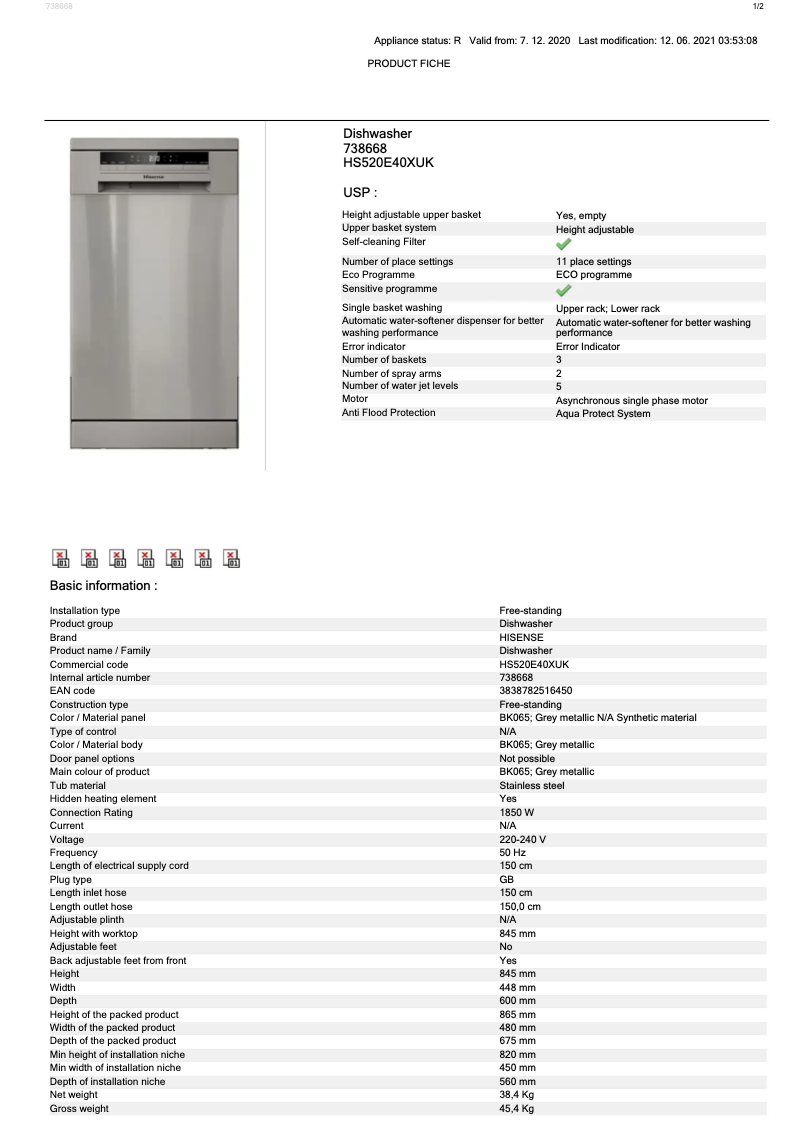 Page n°1 - Manuel utilisateur Hisense HS520E40XUK