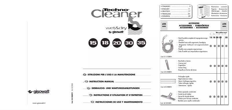 Image de la première page du manuel de l'appareil TechnoCleaner 15 wet&dry