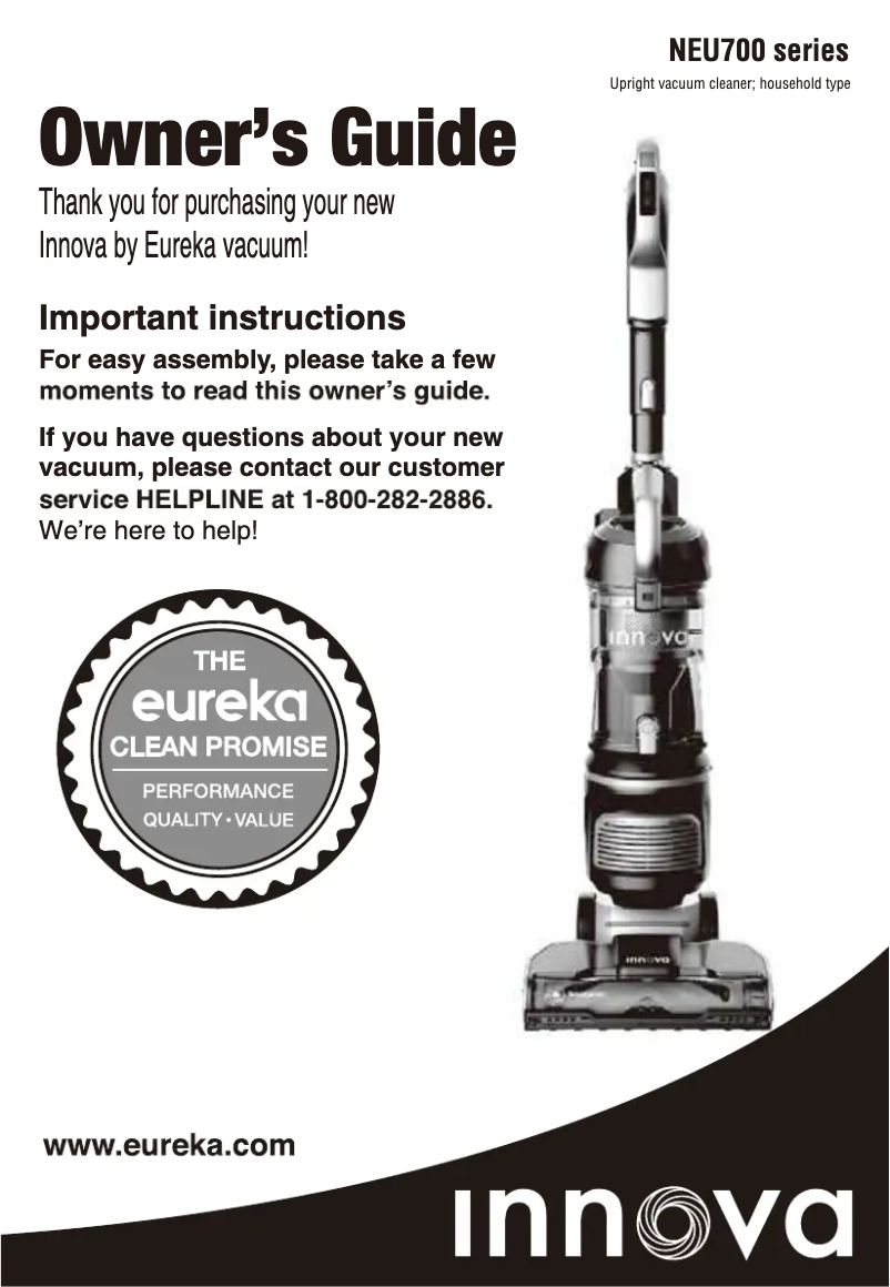 Page n°1 - Manuel utilisateur Eureka Upright NEU700