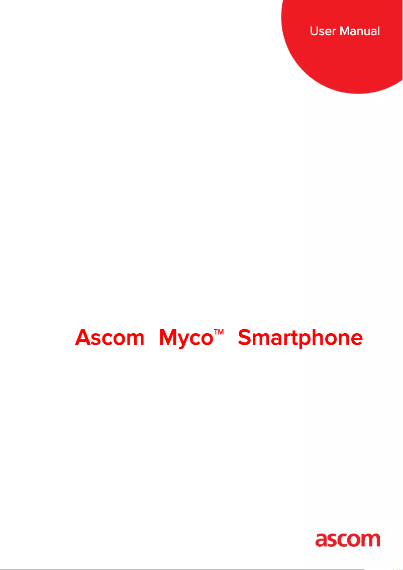 Page n°1 - Manuel utilisateur Ascom Myco 2