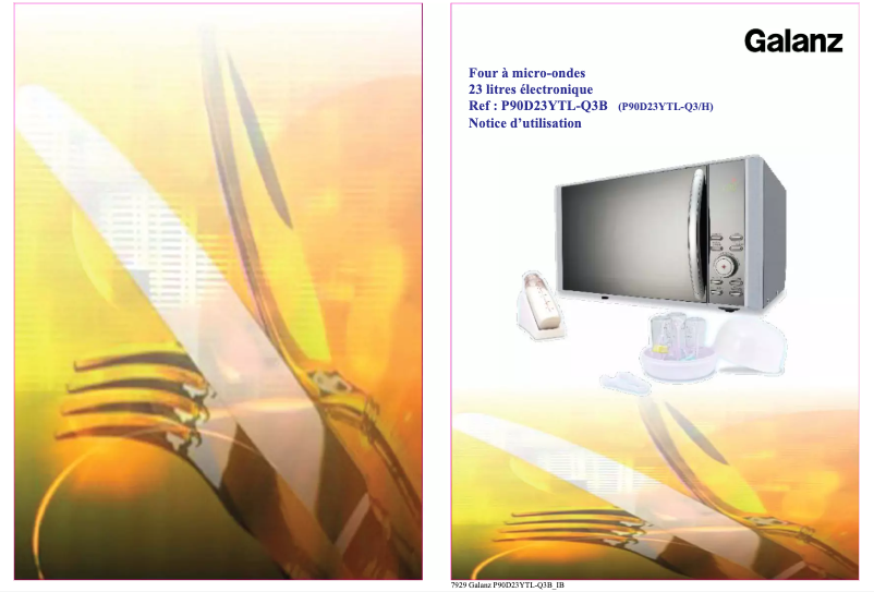 Page n°1 - Manuel utilisateur Galanz P90D23YTL-Q3B