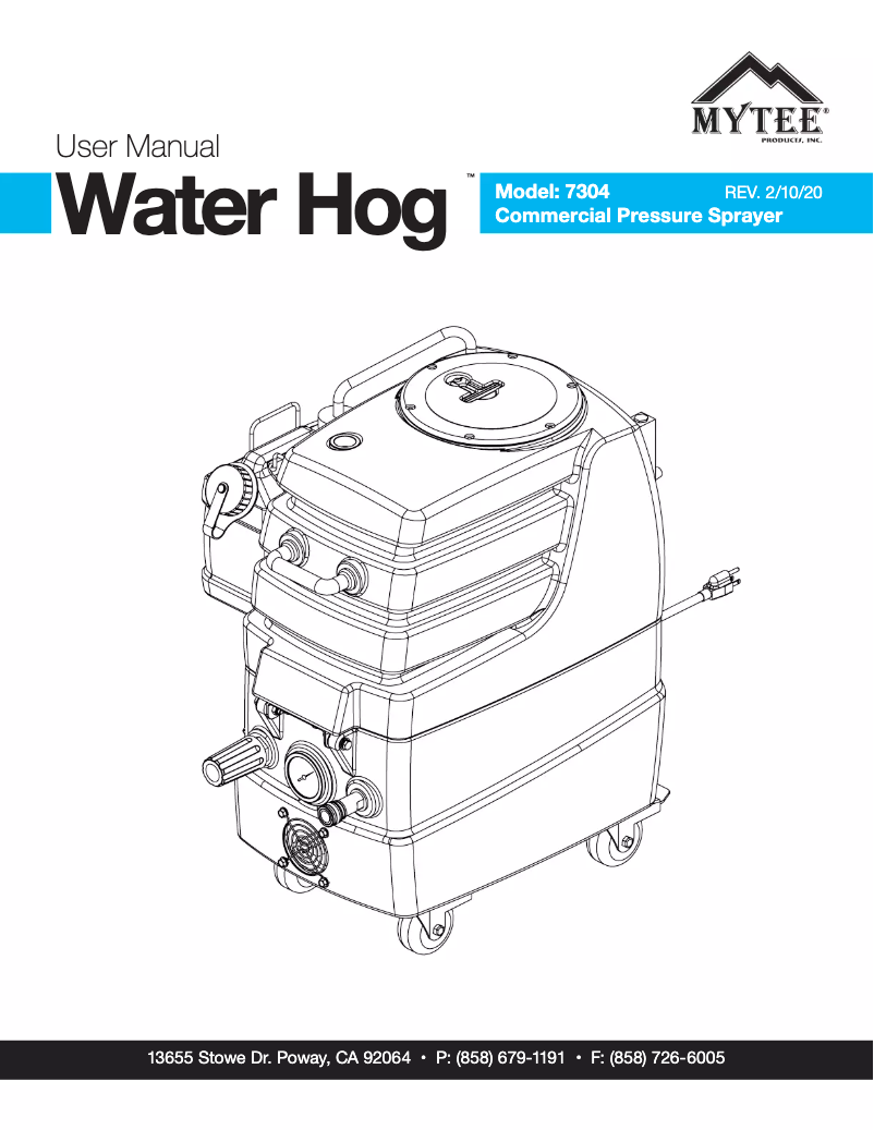 Image de la première page du manuel de l'appareil Water Hog 7304
