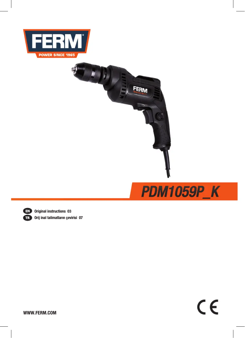 Page 1 de la notice Manuel utilisateur Ferm PDM1059P_K