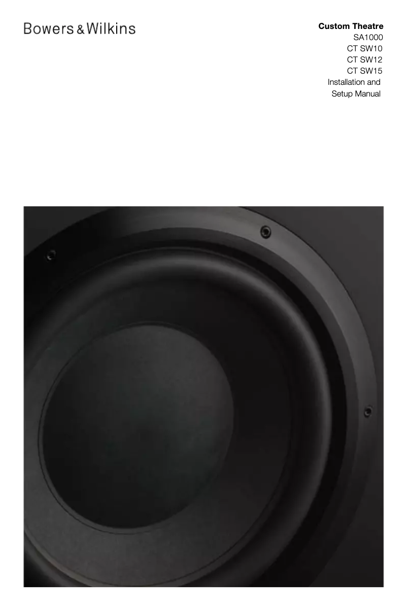 Page 1 de la notice Manuel utilisateur Bowers & Wilkins CT SW12