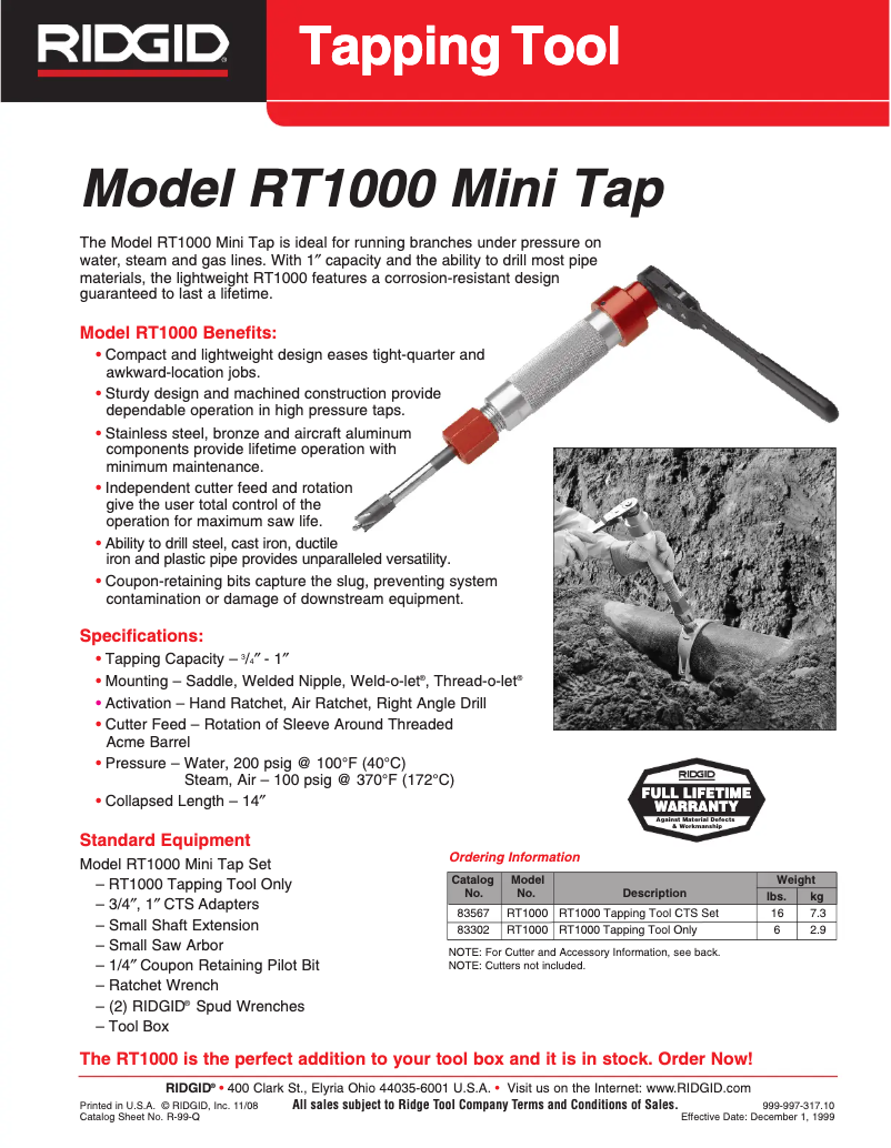 Image de la première page du manuel de l'appareil RT1000