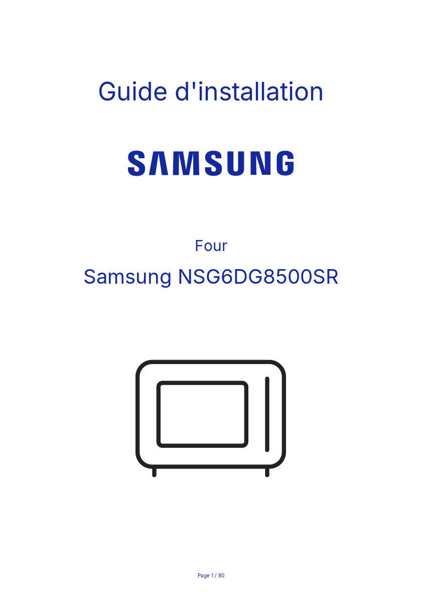 Image de la première page du manuel de l'appareil NSG6DG8500SR
