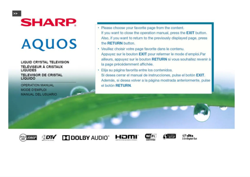 Page n°1 - Manuel utilisateur Sharp PN-LE901