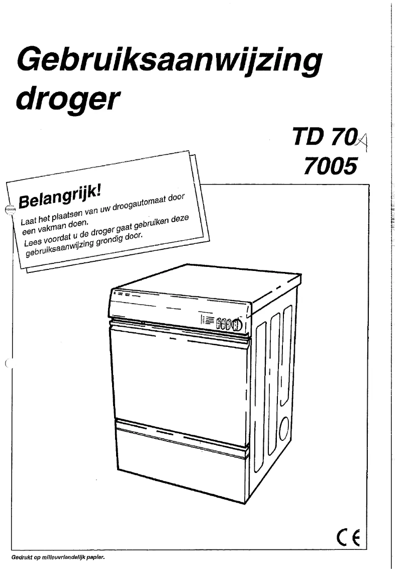 Page n°1 - Manuel utilisateur Asko TD7005
