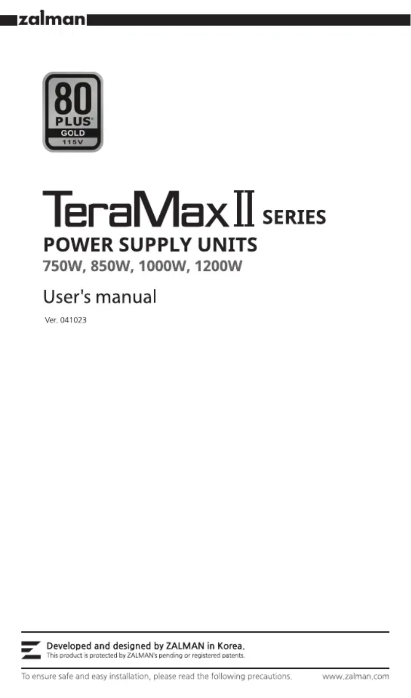 Página 1 del manual Manual de usuario Zalman TeraMax II ZM850-TMX2