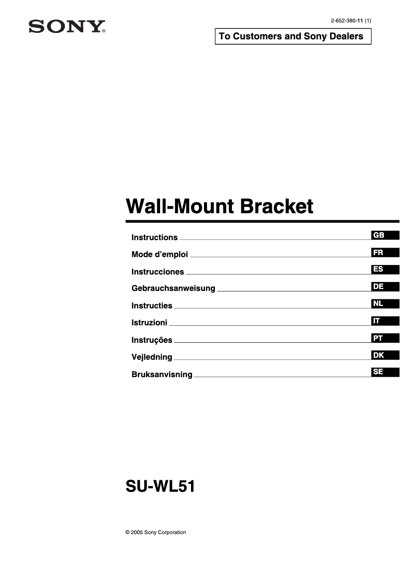 Page 1 de la notice Guide d'installation Sony Wega KLV-40U100M