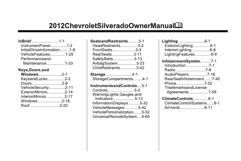 Page 1 de la notice Manuel utilisateur Chevrolet Captiva Sport (2012)