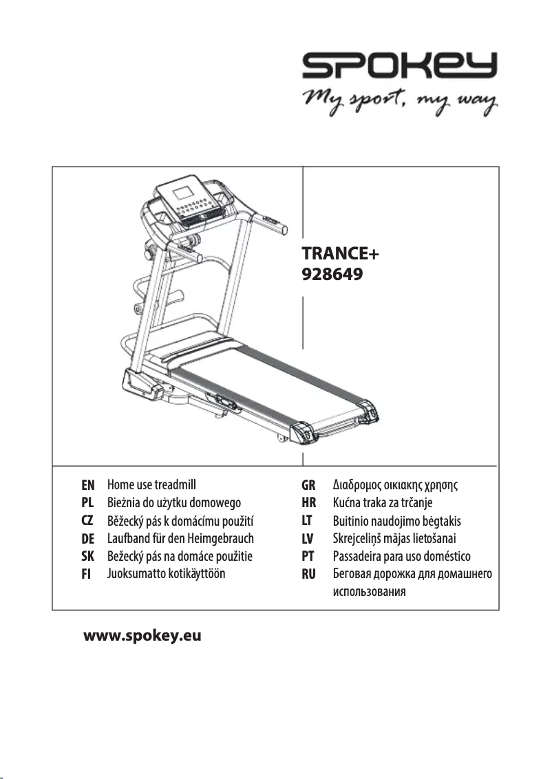 Page n°1 - Manuel utilisateur Spokey Trance+