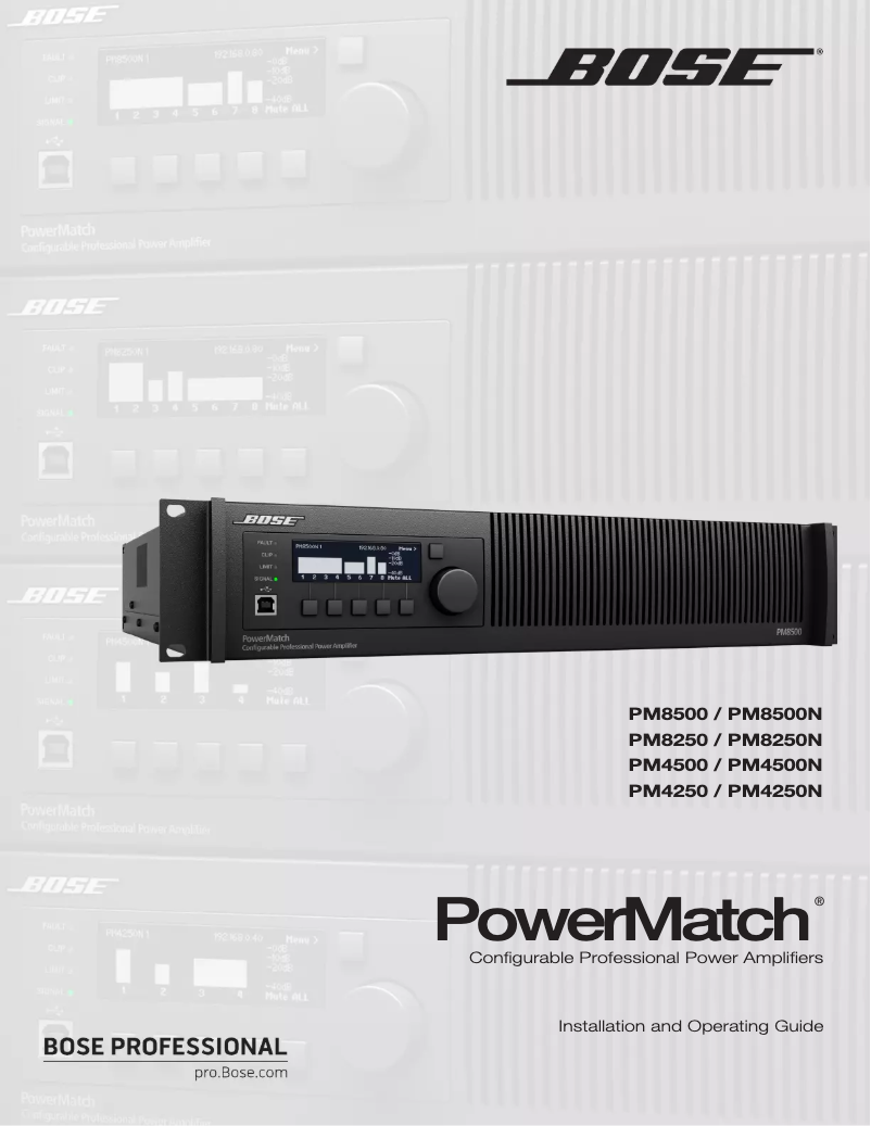 Page 1 de la notice Manuel utilisateur Bose PowerMatch PM8250N
