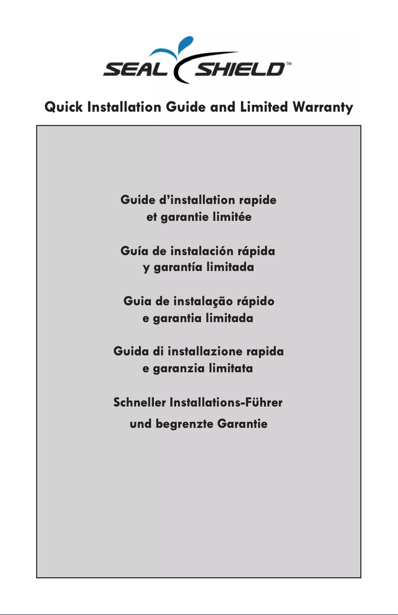 Page n°1 - Manuel utilisateur Seal Shield SSWKSV207L