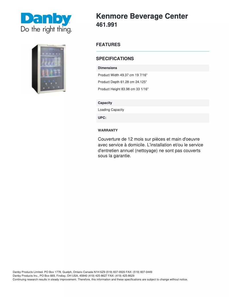 Image de la première page du manuel de l'appareil 461.991