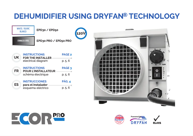 Page 1 de la notice Guide d'installation Ecor Pro EPD30