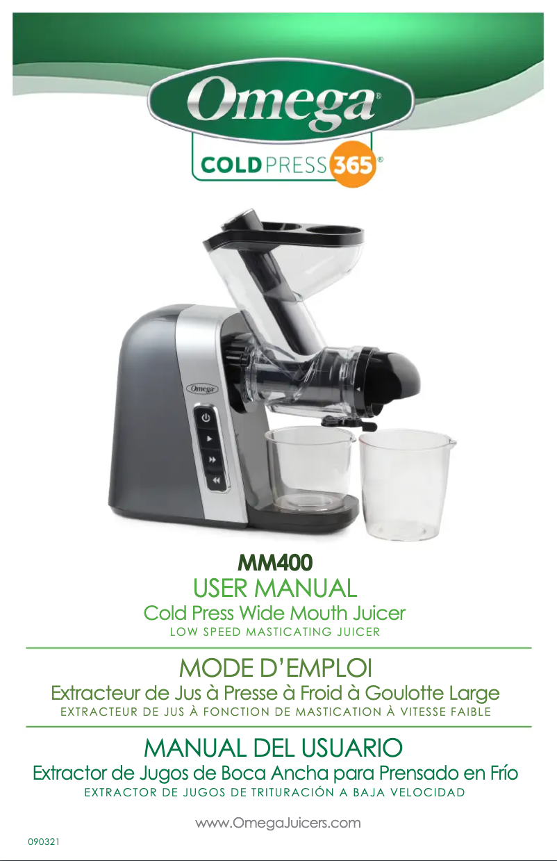 Page 1 de la notice Manuel utilisateur Omega MM400