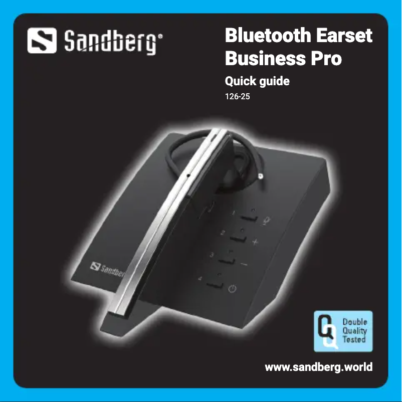 Page 1 de la notice Manuel utilisateur Sandberg Bluetooth Earset Business Pro 126-25