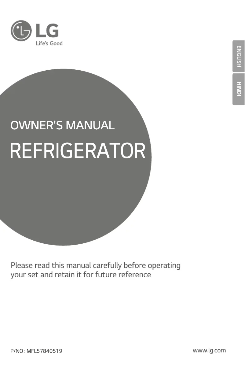 Page 1 de la notice Manuel utilisateur LG GL-B292SSPM