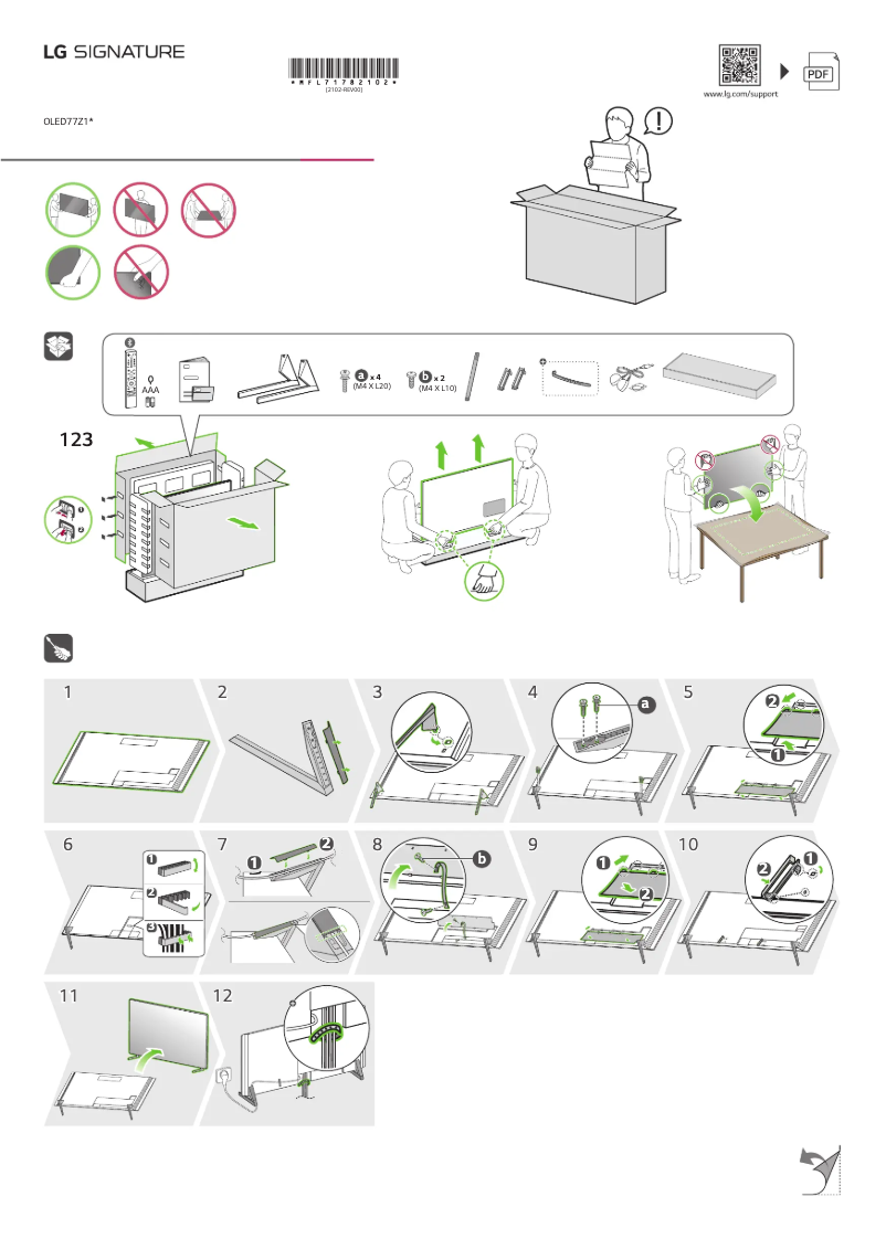 Página 1 del manual Guía de instalación LG OLED77Z19LA